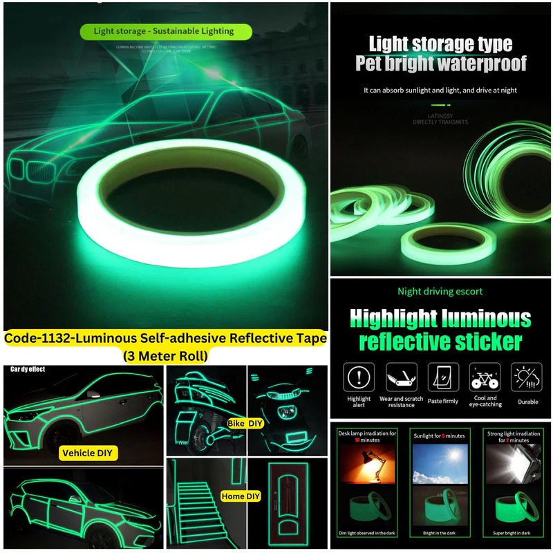 Luminous Tape Self-adhesive Night Vision Glow In Dark Safety Warning Reflective Sticker Home Decorations Tape Adhesive